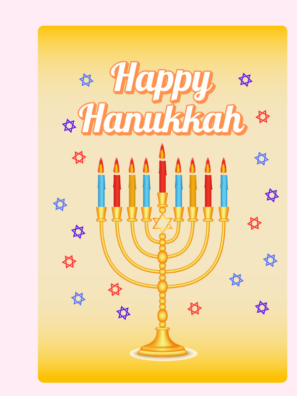 Happy Hanukkah Cake Card