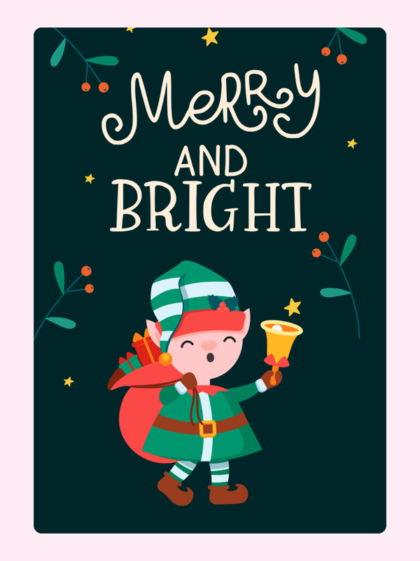 Merry And Bright Cake Card, for kids