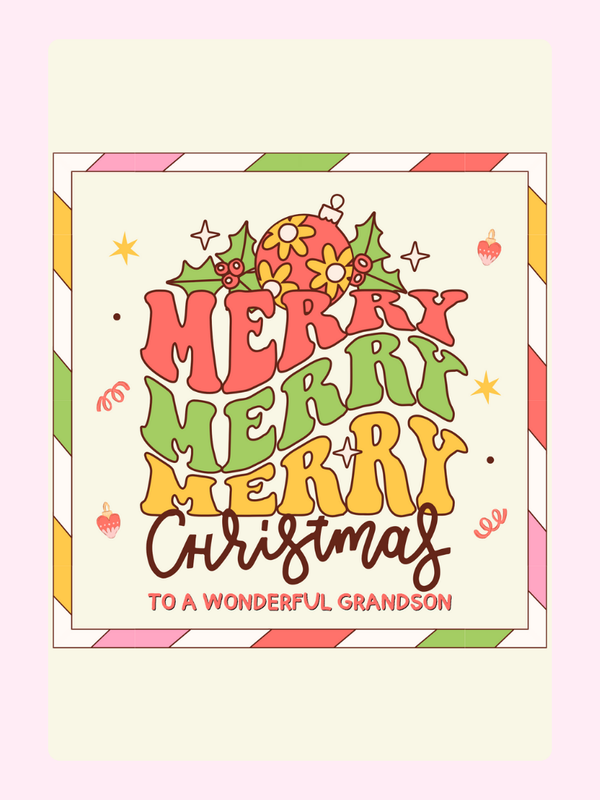 To A Wonderful Grandson Cake Card, Christmas