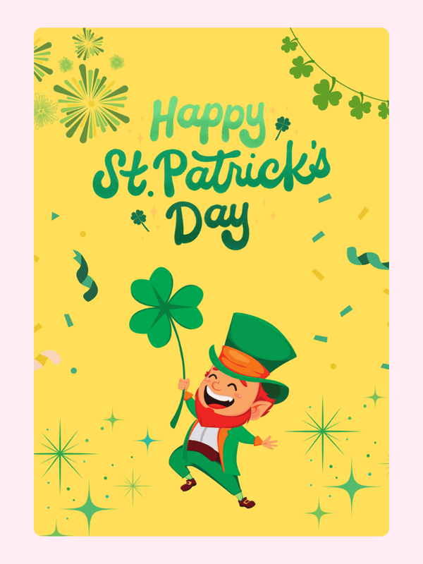 Leprechaun St Patrick's Day Cake Card