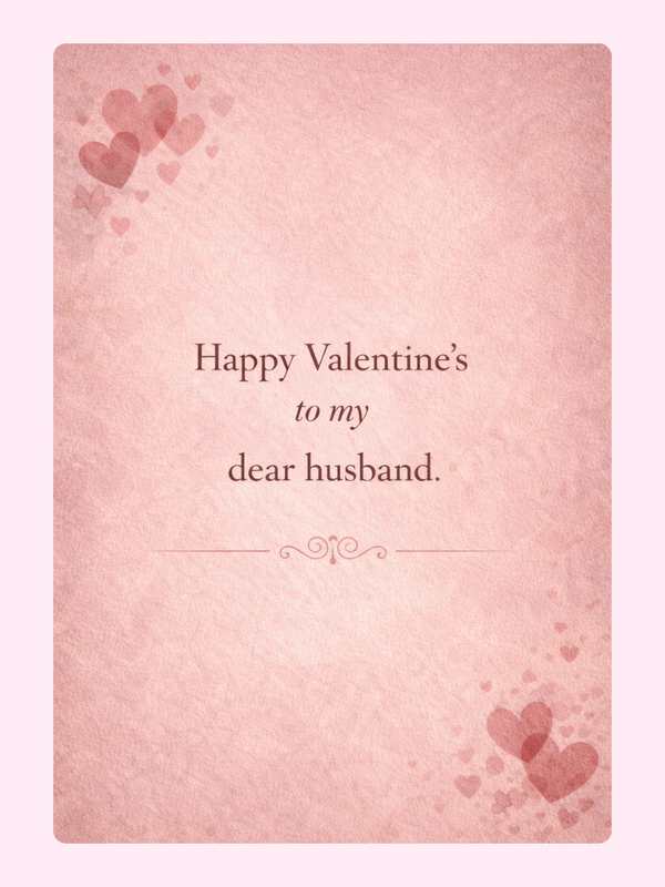 Dear Husband Valentine's Cake Card