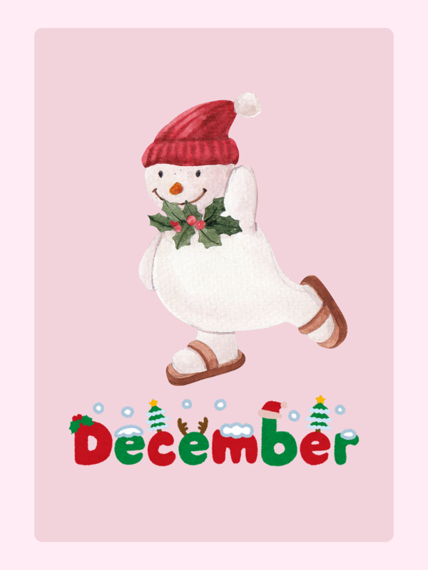 December Cake Card, for kids