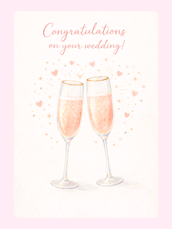Congratulations On Your Wedding Flutes Cake Card