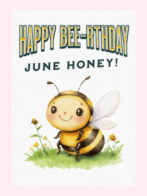 June Honey Cake Card, birthday
