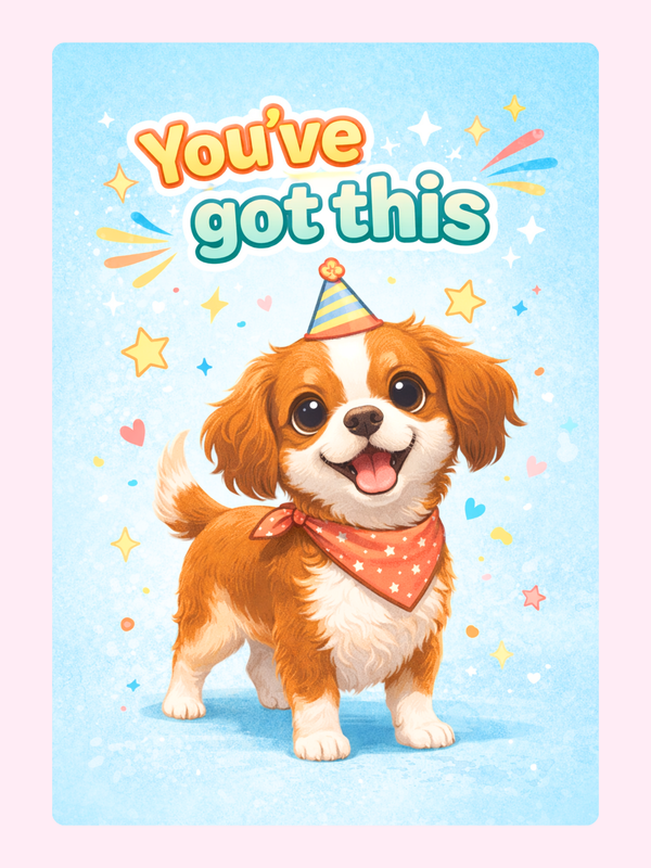 You've Got This Party Puppy Cake Card, good luck