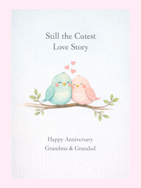 Still The Cutest Love Story Grandparents Anniversary Cake Card