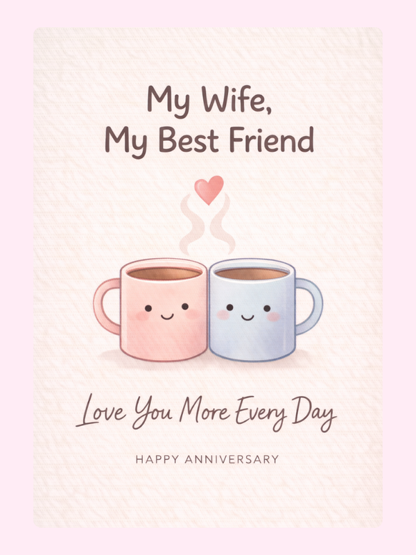 My Wife My Best Friend Anniversary Cake Card
