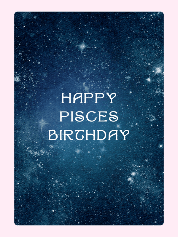 Pisces Starry Night Sky Cake Card, birthday