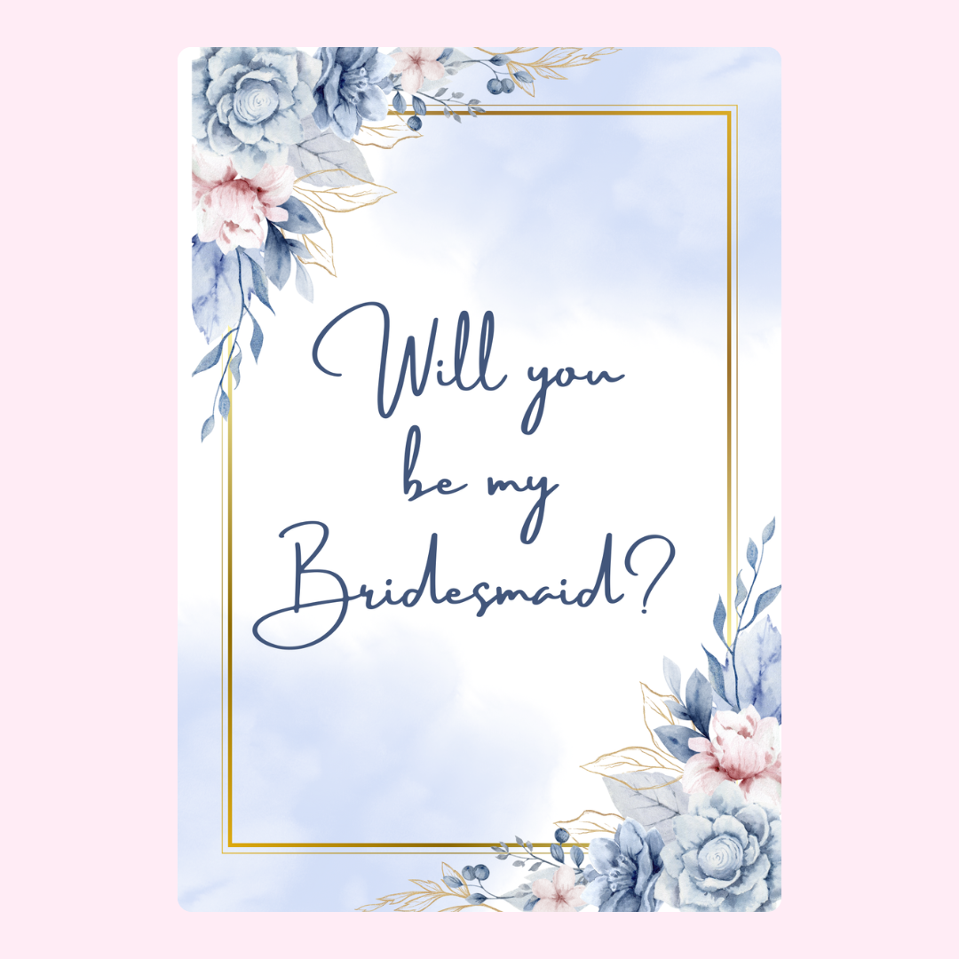 Bridesmaid proposal card with watercolor flowers