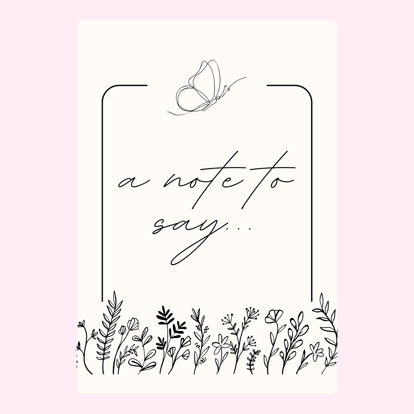 Note card with butterfly and floral design (11_ce2f7b6d)