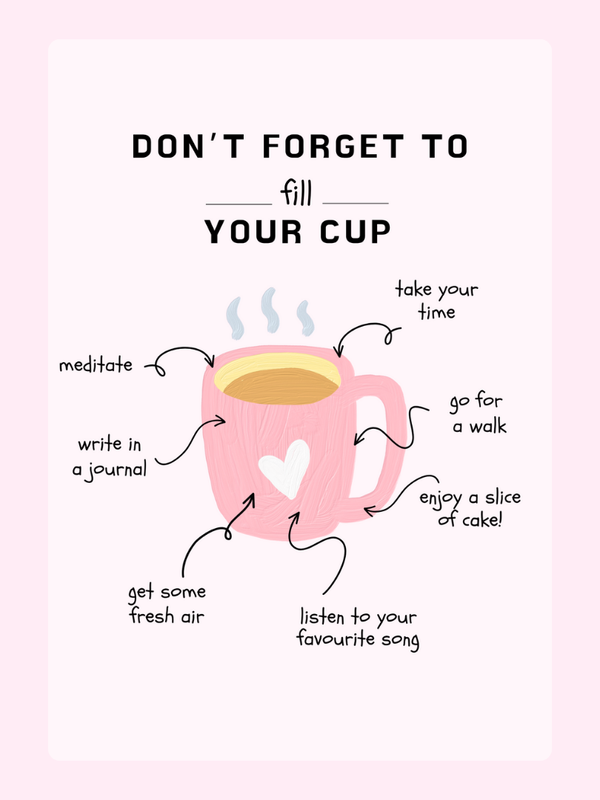 Fill Your Cup Cake Card, thinking of you