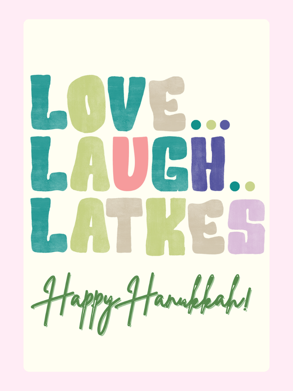 Love Laugh Latkes Cake Card