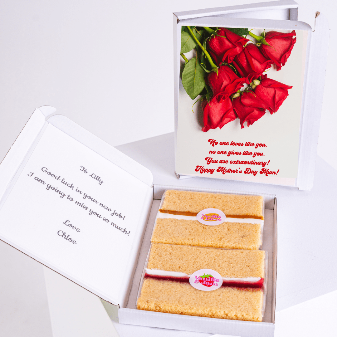Cake and roses gift for Lilly, Mother's Day card, good luck message.