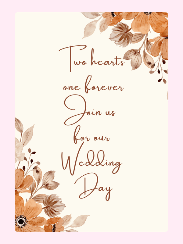 Wedding invitation with floral design