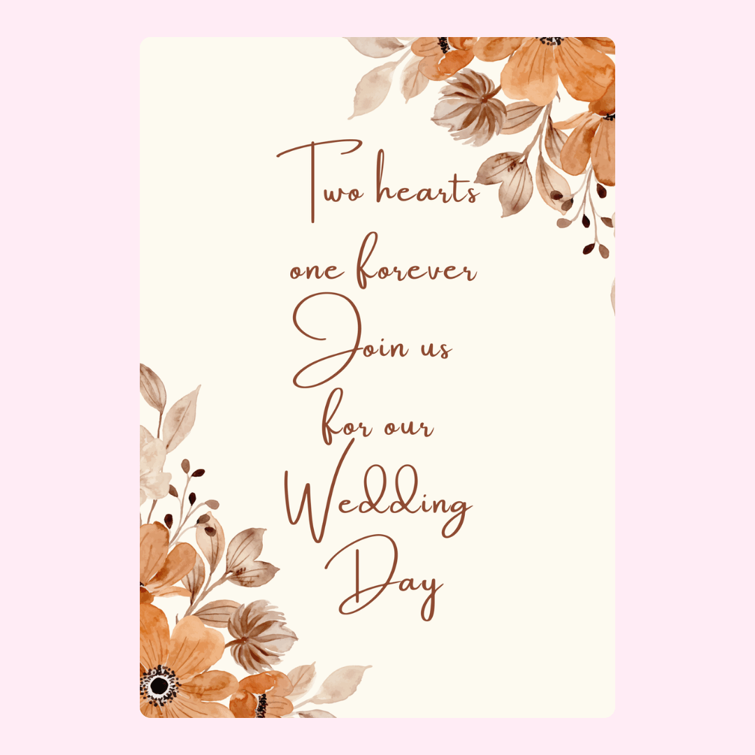 Wedding invitation with floral design