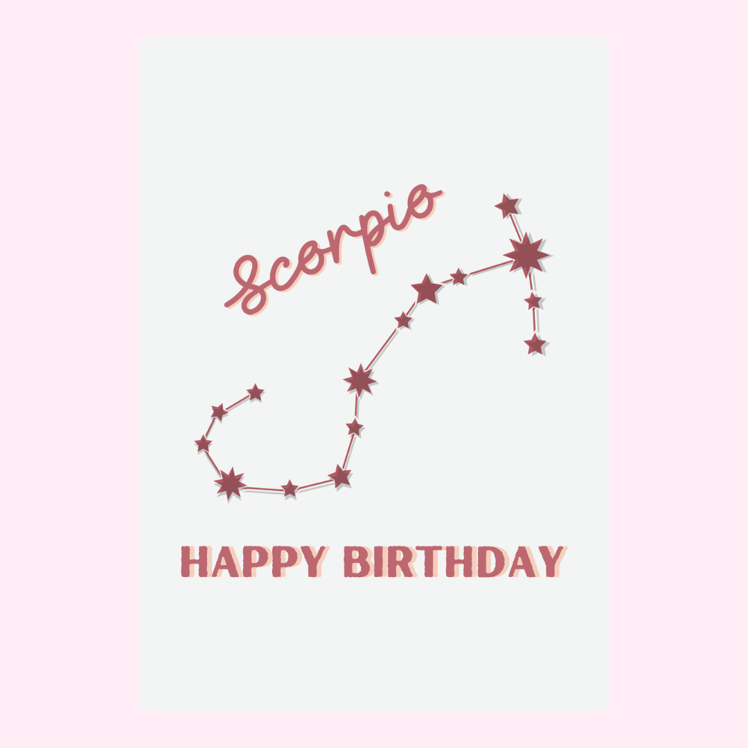 Happy Birthday Scorpio Constellation Card