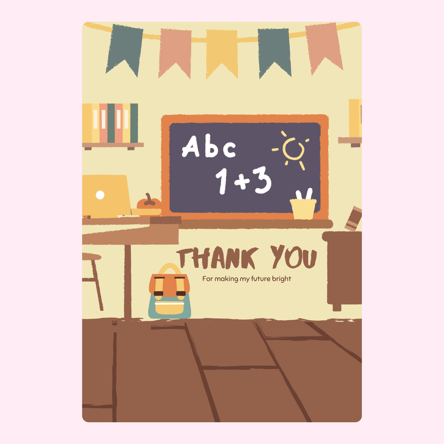 School classroom thank you card