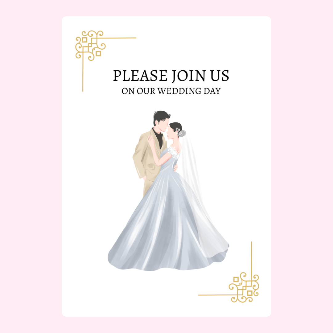 Wedding invitation with couple, 14_51b16413-6907-4416-85cf-9c5335c4c01e
