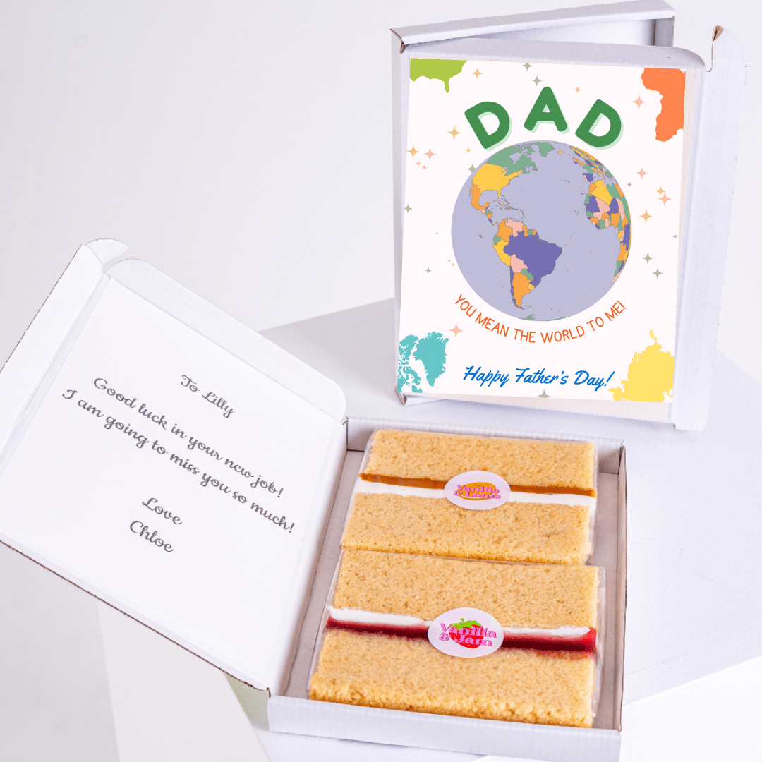 Father's Day cake gift with Dad card and message, To Lilly