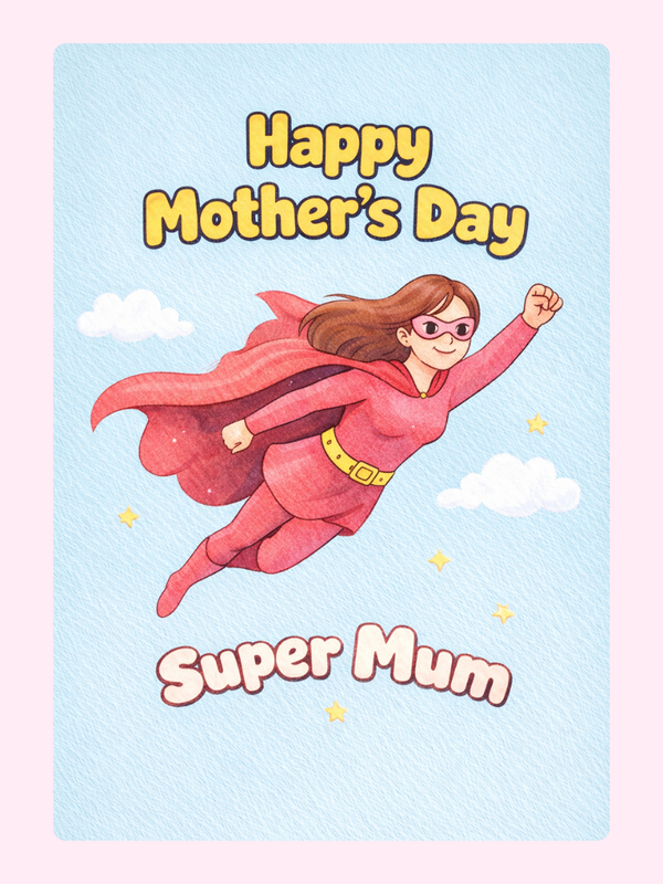 HMD-Mum-016 letterbox cake card with freshly baked cake slices