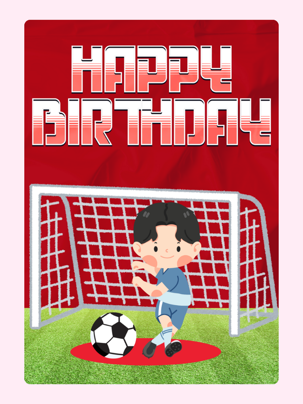Happy Birthday (Red) letterbox cake card with freshly baked cake slices