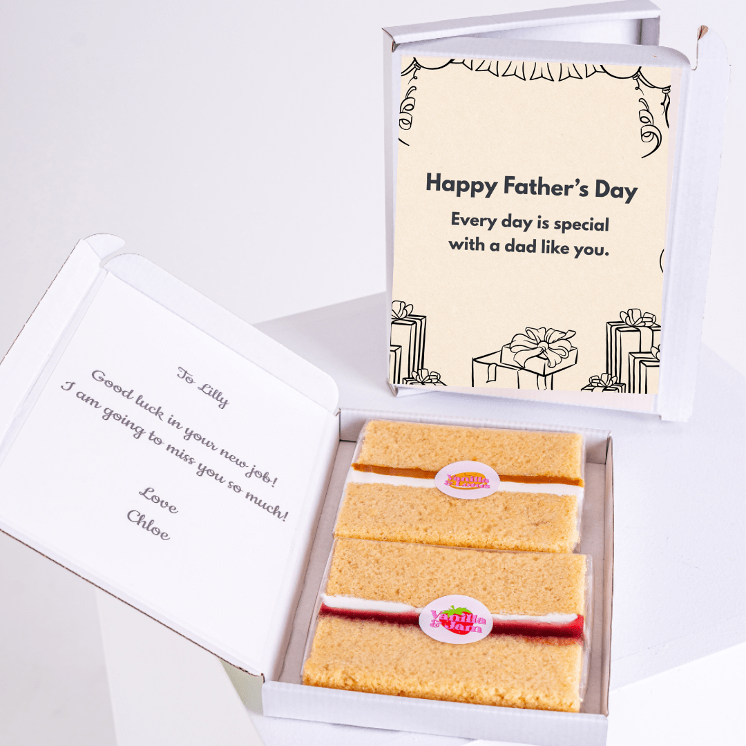 Father's Day cake with card and message to Lilly.