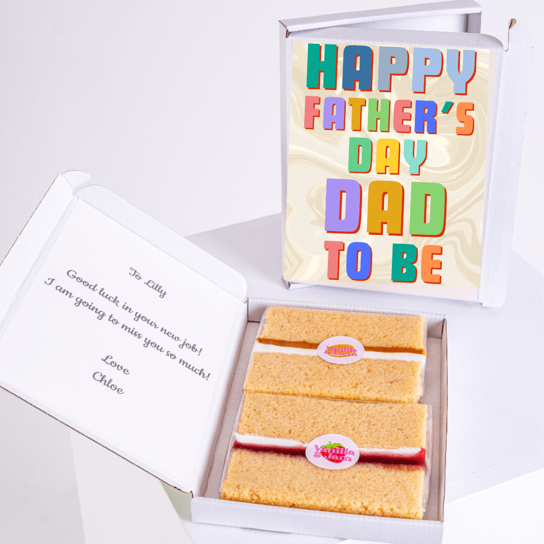 Father's Day gift set with card and cake for dad