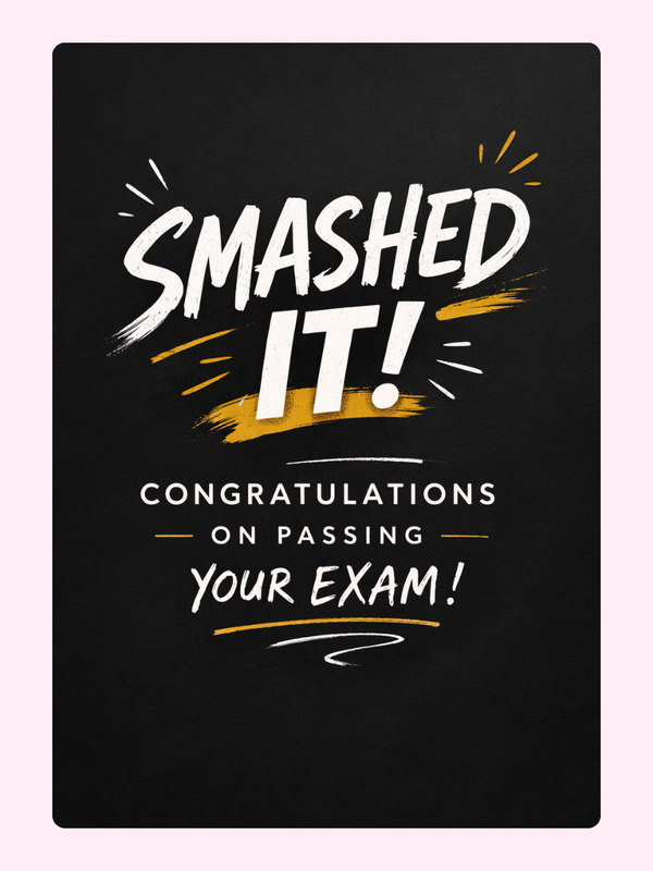 Smashed It Exam Pass Cake Card