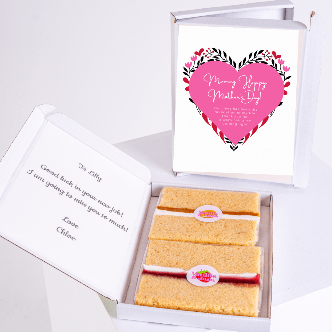 Mother's Day cake gift with heart card