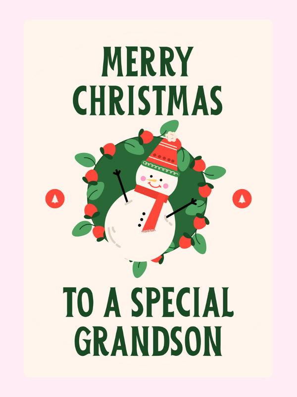 A Special Grandson Cake Card, Christmas