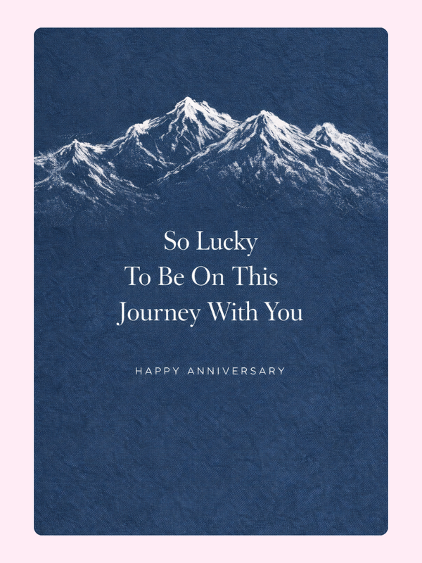 So Lucky To Be On This Journey Anniversary Cake Card, for a husband