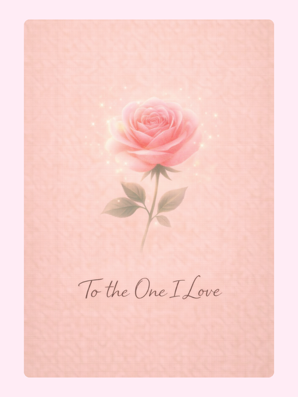 Single Rose To The One I Love Anniversary Cake Card letterbox cake card with freshly baked cake slices