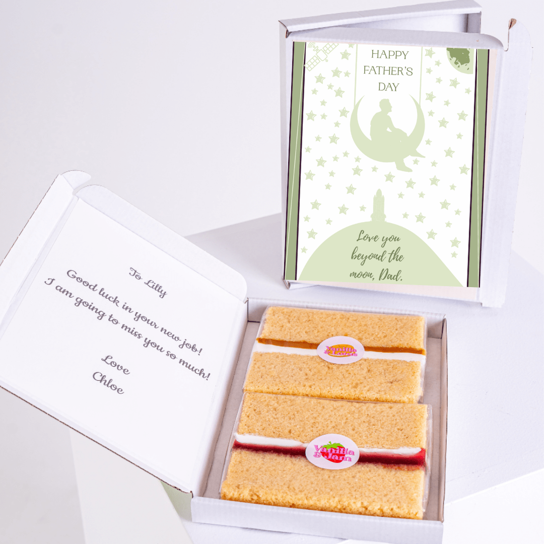 Father's Day cake gift box with message and card