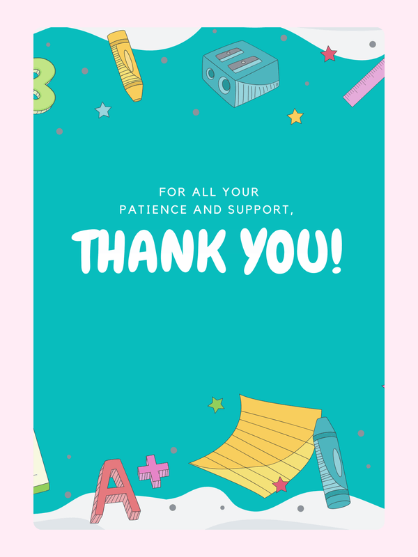 Thank you card with school supplies - 16_762c4a20