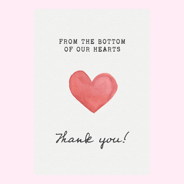 Bottom Of Our Hearts Cake Card