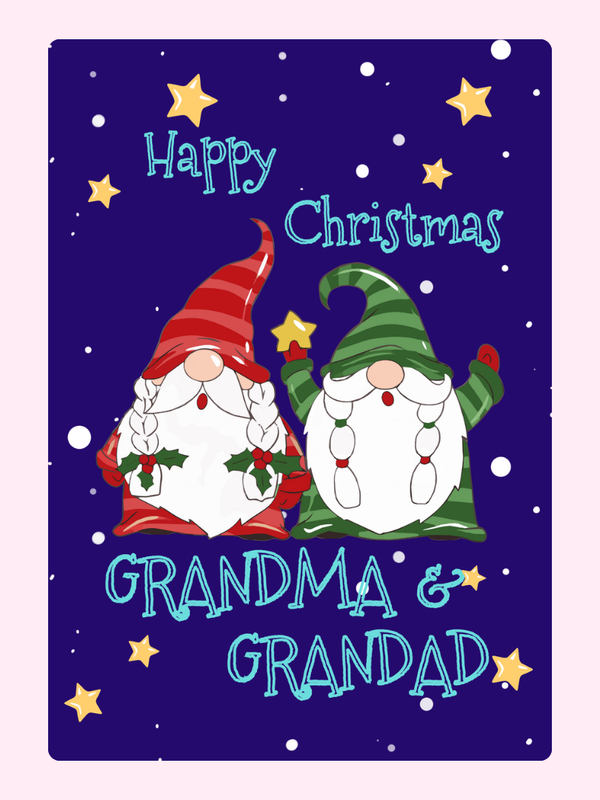 Happy Christmas Grandma and Grandad Cake Card, for grandparents