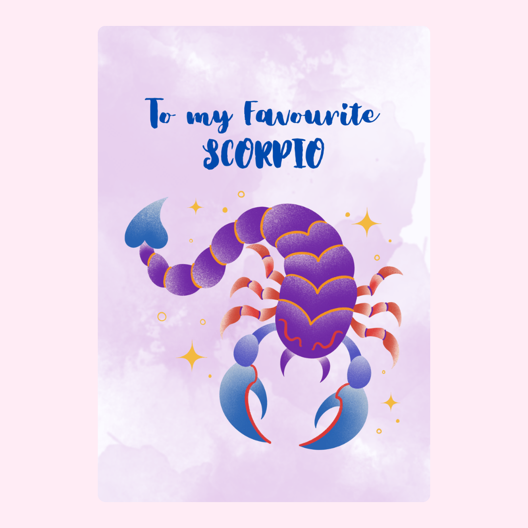 Scorpio card with text To my Favourite Scorpio