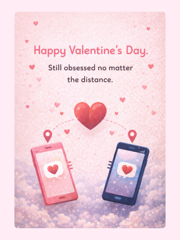 Still Obsessed No Matter The Distance Cake Card, for a partner