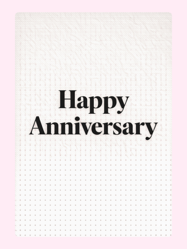 Bold Type Happy Anniversary Cake Card letterbox cake card with freshly baked cake slices