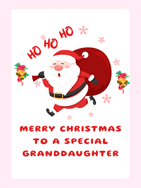 Ho Ho Ho Granddaughter Cake Card, Christmas