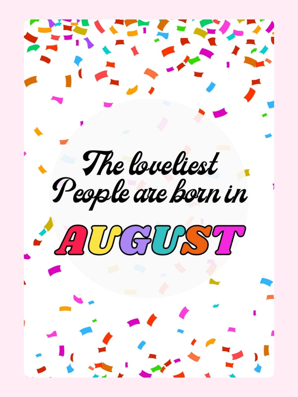 August Birthday Confetti Cake Card