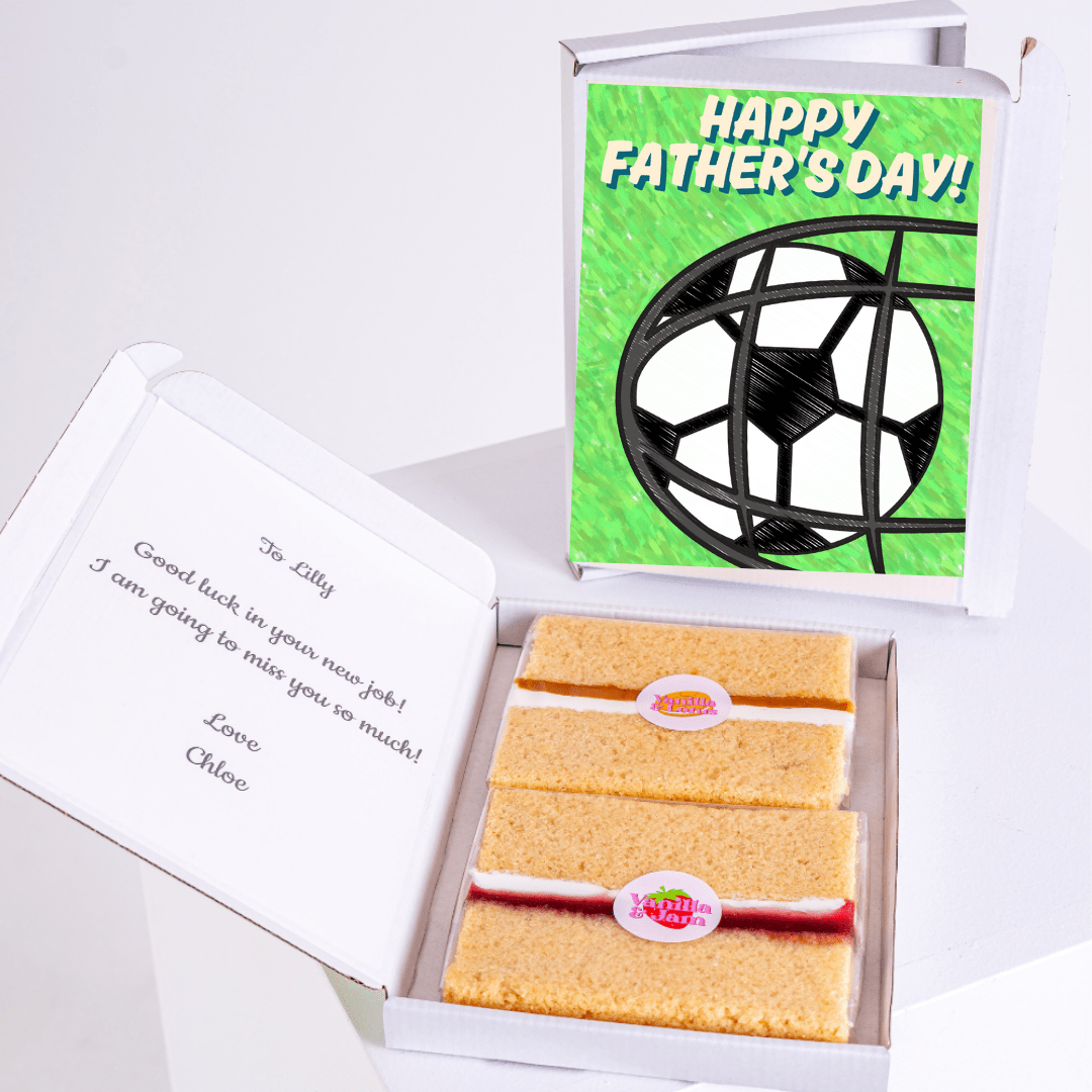 Father's Day gift box with cake and card for Lilly