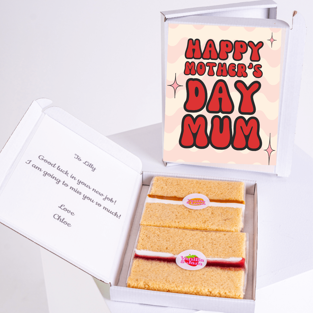 Mother's Day cake gift box with card & message