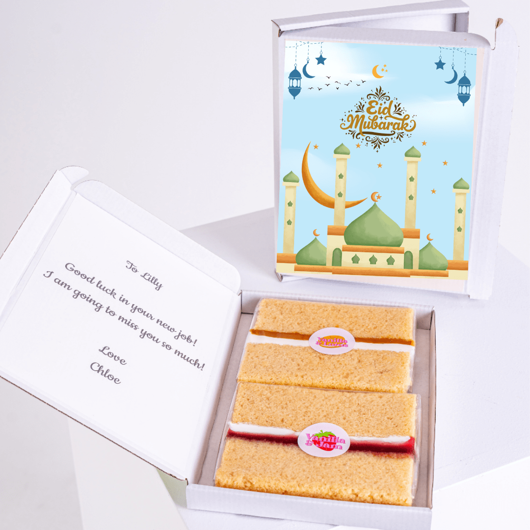 Eid Mubarak cake gift for Lilly, with a message from Chloe.