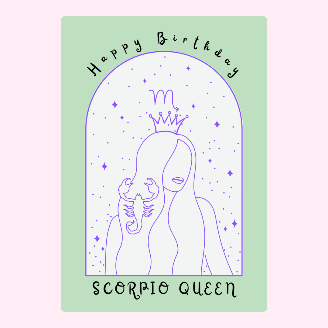 Happy Birthday Scorpio Queen card (18_de6c1fe2)