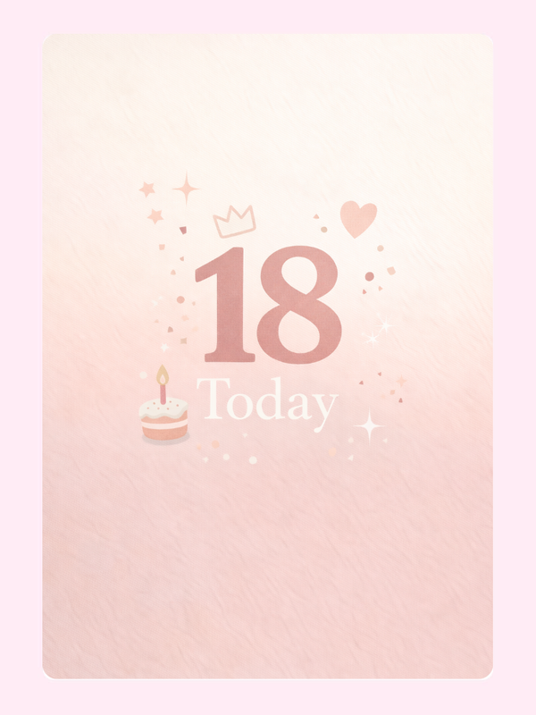 Pink 18th Birthday Cute Design Cake Card
