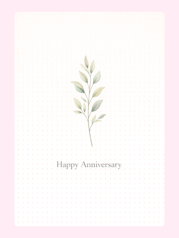 Olive Sprig Anniversary Cake Card letterbox cake card with freshly baked cake slices