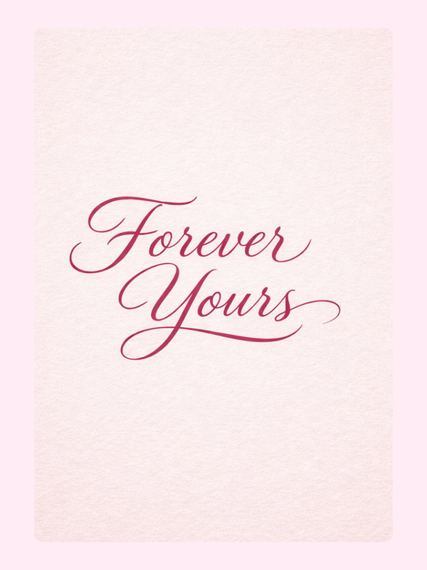 Forever Yours Calligraphy Cake Card, Valentine's Day