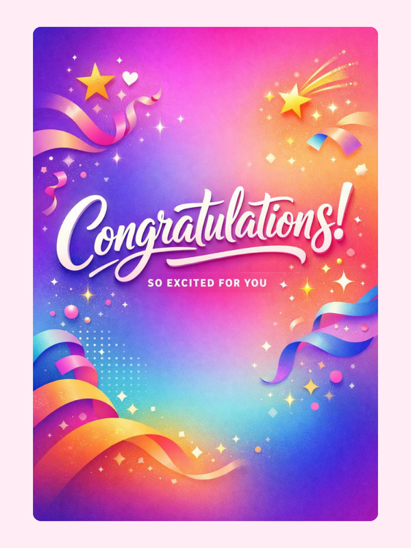 So Excited For You Congratulations Cake Card