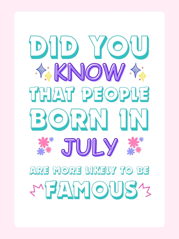 Famous July Birthday Cake Card